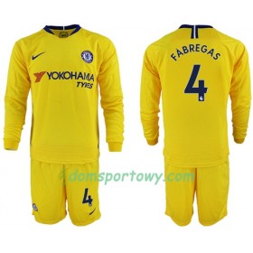 Koszulka Chelsea Fabregas 4 Dziecięcy Wyjazdowe Koszulki Piłkarskie 2018-2019 Długi Rękaw